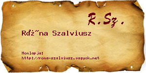 Róna Szalviusz névjegykártya